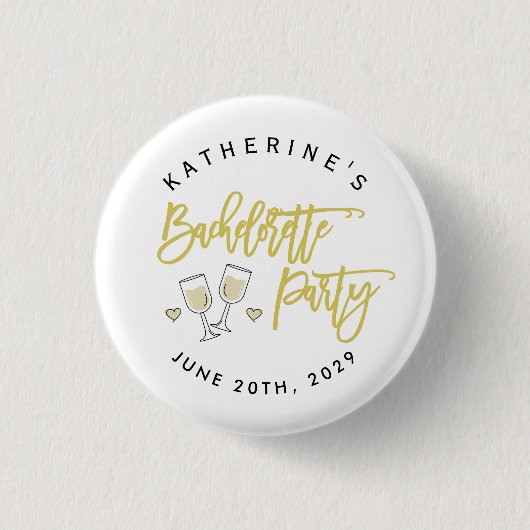 Gele Citrus Eiland Bachelorette Feest Knopen Ronde Button 3,2 Cm (Voorkant)