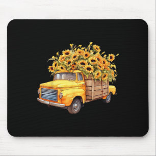 Gele Ckup Truck Zonnebloem Herfst Halloween Dankze Muismat