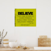 Gele Cloth Black Thread Fitness geloven Poster (Keuken)
