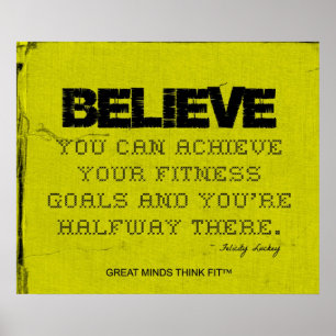 Gele Cloth Black Thread Fitness geloven Poster