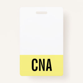 Gele CNA-badge met dubbelzijdig zicht Badge