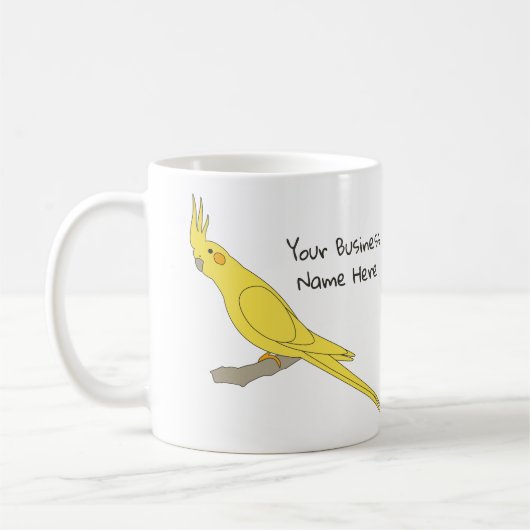 Gele Cockatielvogel-mok, aangepaste koffie-Mok Koffiemok (Links)