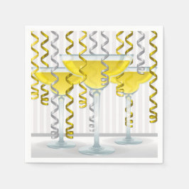 Gele cocktail en lint servetten