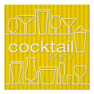 Gele cocktailparty perfect poster