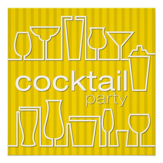 Gele cocktailparty perfect poster (Voorkant)