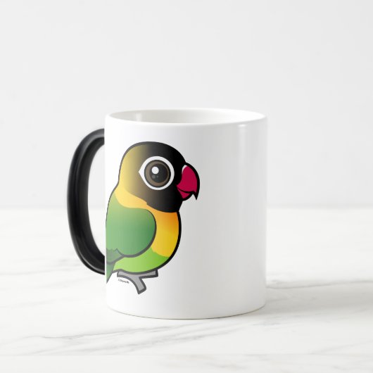 Gele-collarode Lovebird Magische Mok (Voorkant links)