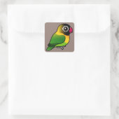 Gele-collarode Lovebird Vierkante Sticker (Tas)