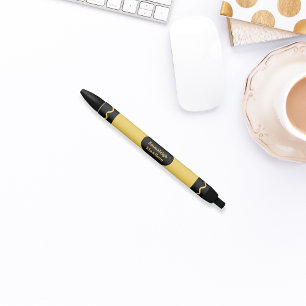Gele Colour Crayon Wrap Monogram Zwarte Inkt Pen