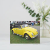 Gele compacte auto briefkaart (Staand voorkant)