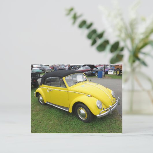 Gele compacte auto briefkaart (Staand voorkant)