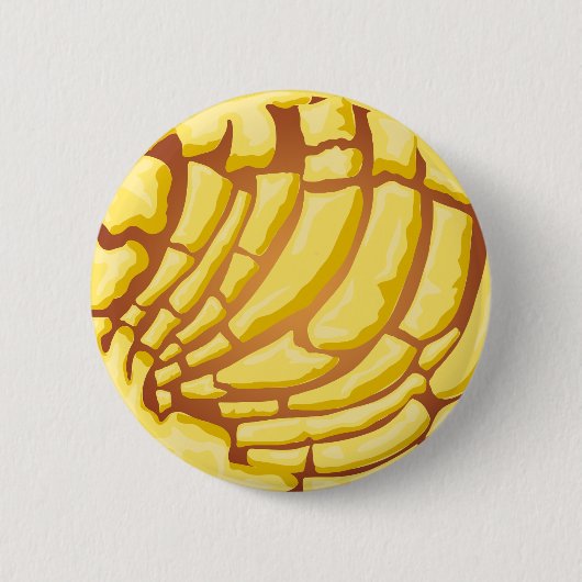 Gele Concha Pan Dulce Mexicaans Brood Grafisch Ronde Button 5,7 Cm (Voorkant)