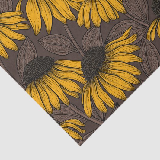 Gele condensors op donkerbruin tissuepapier (Detail)