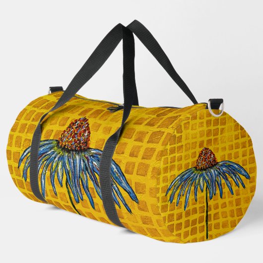 Gele Coneflower Duffle Bag Plunjezak (Linkerhoek)