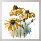 Gele Coneflowers Art Print Poster (Voorkant)