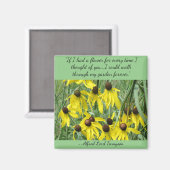 Gele Coneflowers Gedachten over You Square Magnet (Voorkant / Achterkant)