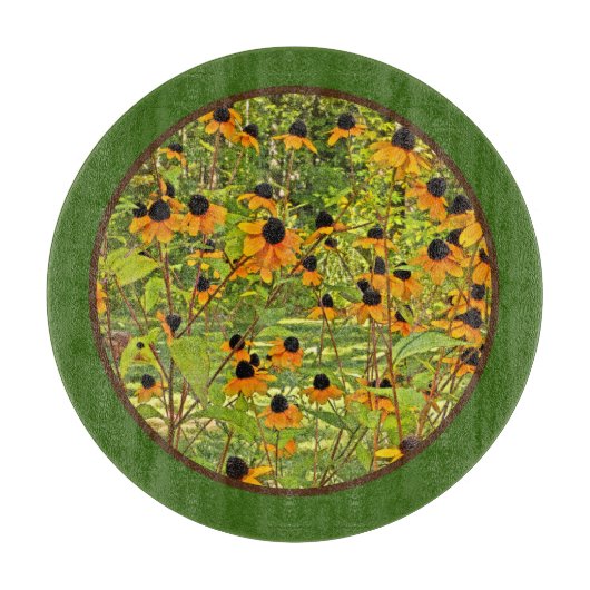 Gele Coneflowers Glas Snijplank (Voorkant)