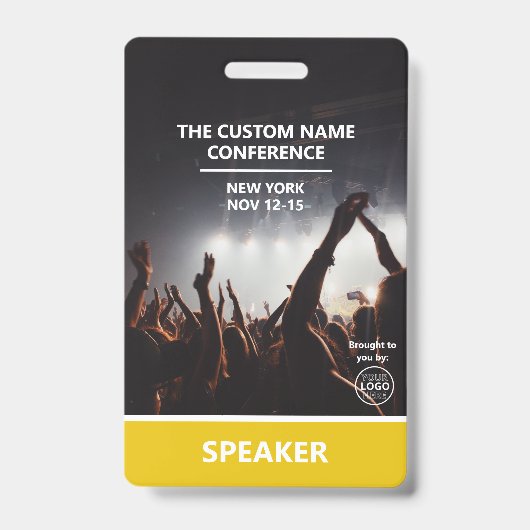 Gele conferentie van de spreker van de QR-code van Badge (Voorkant)