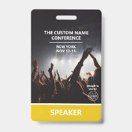 Gele conferentie van de spreker van de QR-code van Badge