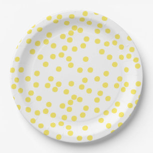Gele Confetti/pokadots Papieren Bordje