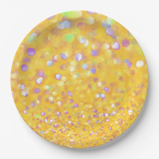Gele confettipapieren bord (Voorkant)