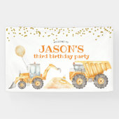 Gele constructietranspanner Birthday Large Banner (Horizontaal)