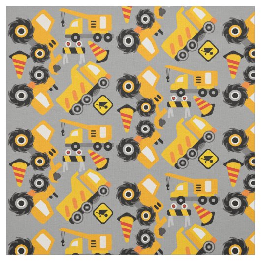 Gele constructievoertuigen stof (Swatch)