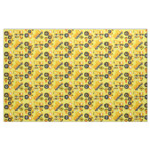 Gele constructievoertuigen stof (Fat Quarter)