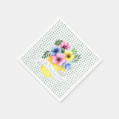 Gele Container Met Pastel Viooltjes Servet (Hoek)