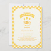 Gele controles BBQ Neutraal Baby shower Summer Par Kaart (Voorkant)
