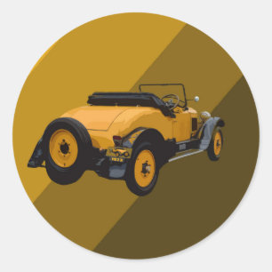 Gele converteerbare auto, Sticker