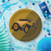 Gele  Converteerbare Auto's, Borden van papier Papieren Bordje (Feest)