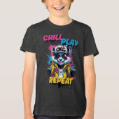 Gele Cool Panda Graphic Tri-Blend Shirt (Voorkant)