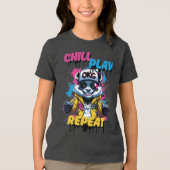 Gele Cool Panda Graphic Tri-Blend Shirt (Voorkant)