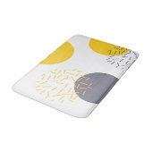 Gele, coole, moderne, trendmatige geometrische kun badmat (Gekanteld)