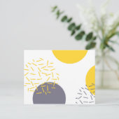 Gele, coole, moderne, trendmatige geometrische kun briefkaart (Staand voorkant)