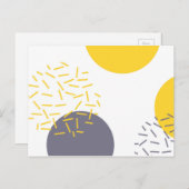 Gele, coole, moderne, trendmatige geometrische kun briefkaart (Voorkant / Achterkant)
