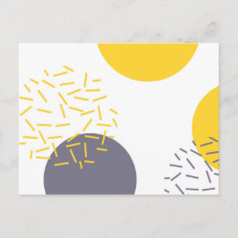 Gele, coole, moderne, trendmatige geometrische kun briefkaart