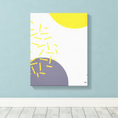 Gele, coole, moderne, trendmatige geometrische kun canvas afdruk (Insitu (Houten vloer))