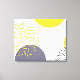 Gele, coole, moderne, trendmatige geometrische kun canvas afdruk
