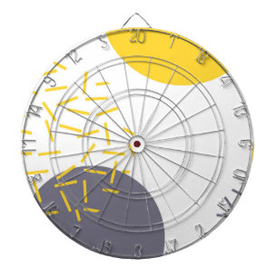 Gele, coole, moderne, trendmatige geometrische kun dartbord