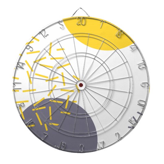 Gele, coole, moderne, trendmatige geometrische kun dartbord (Voorkant)
