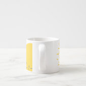 Gele, coole, moderne, trendmatige geometrische kun espresso kop (Achterkant)