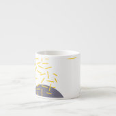 Gele, coole, moderne, trendmatige geometrische kun espresso kop (Voorkant)