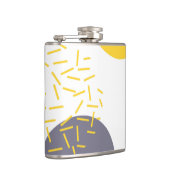 Gele, coole, moderne, trendmatige geometrische kun heupfles (Rechts)