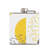 Gele, coole, moderne, trendmatige geometrische kun heupfles (Achterkant)