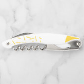 Gele, coole, moderne, trendmatige geometrische kun kurkentrekker (Achterkant)