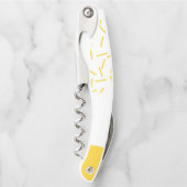 Gele, coole, moderne, trendmatige geometrische kun kurkentrekker (Voorkant)