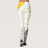 Gele, coole, moderne, trendmatige geometrische kun leggings (Achterkant)