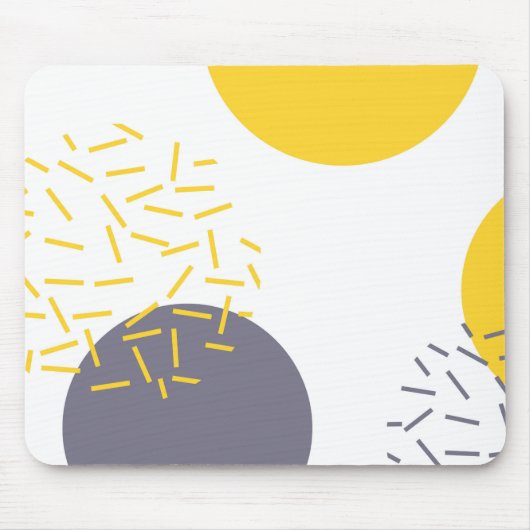 Gele, coole, moderne, trendmatige geometrische kun muismat (Voorkant)