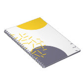 Gele, coole, moderne, trendmatige geometrische kun notitieboek (Rechterzijde)